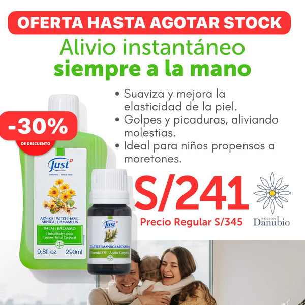 Bálsamo - Loción Corporal con Árnica y Hamamelis + ACEITE TEA TREE Just