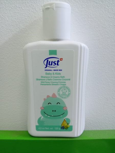 SHAMPOO Y BAÑO CREMOSO PARA BEBES Y NIÑOS JUST