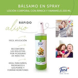 Bálsamo - Loción Corporal con Árnica y Hamamelis 200 ml+ Esencia para Baño de Melisa 50 ml JUST