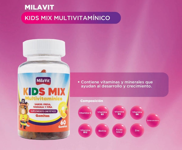 MULTIVITAMINICO PARA NIÑOS KIDS MIX GOMITAS – Farma Express